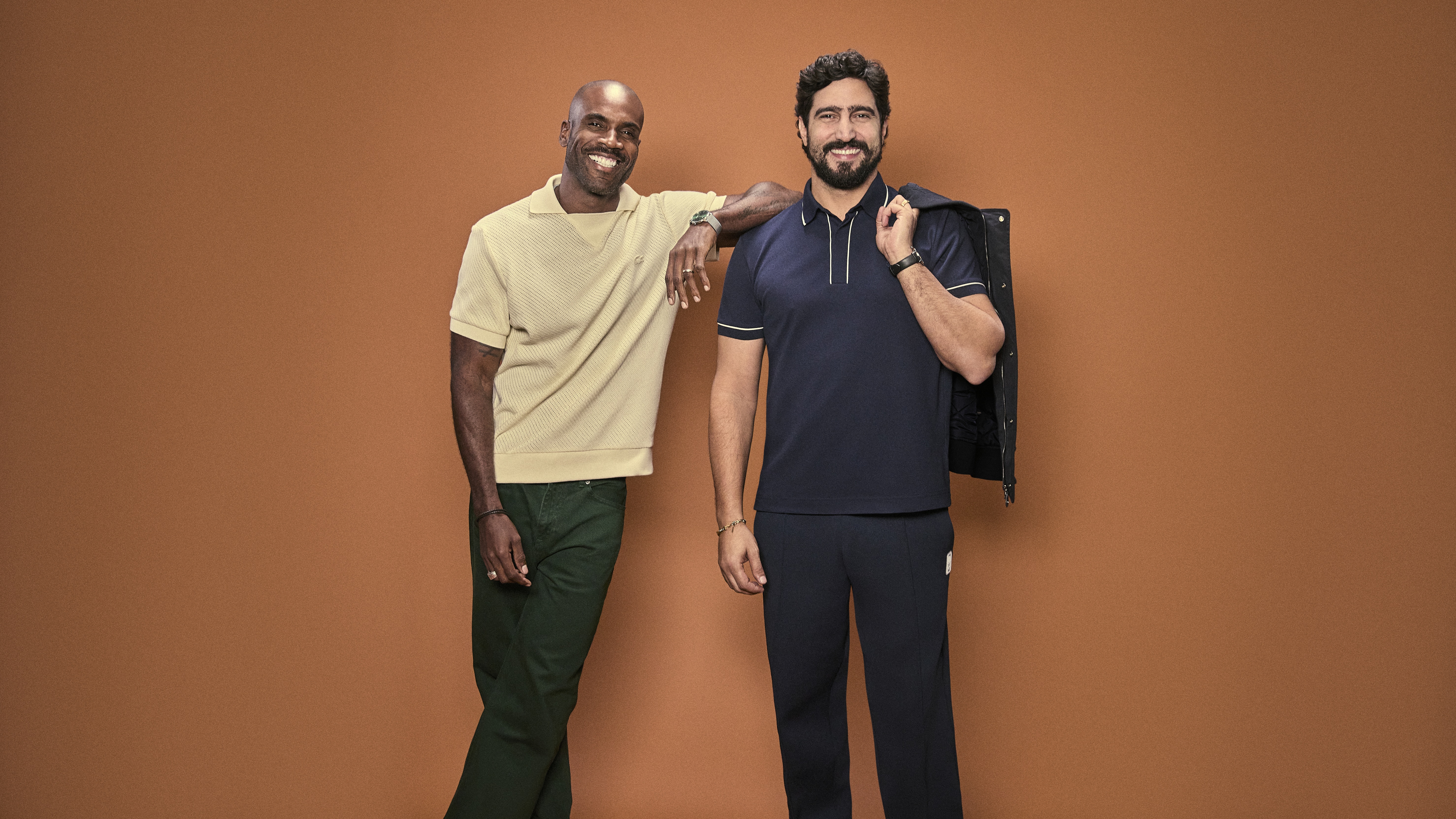 Rafael Zulu e Renato Góes na campanha de Dia dos Pais da Lacoste