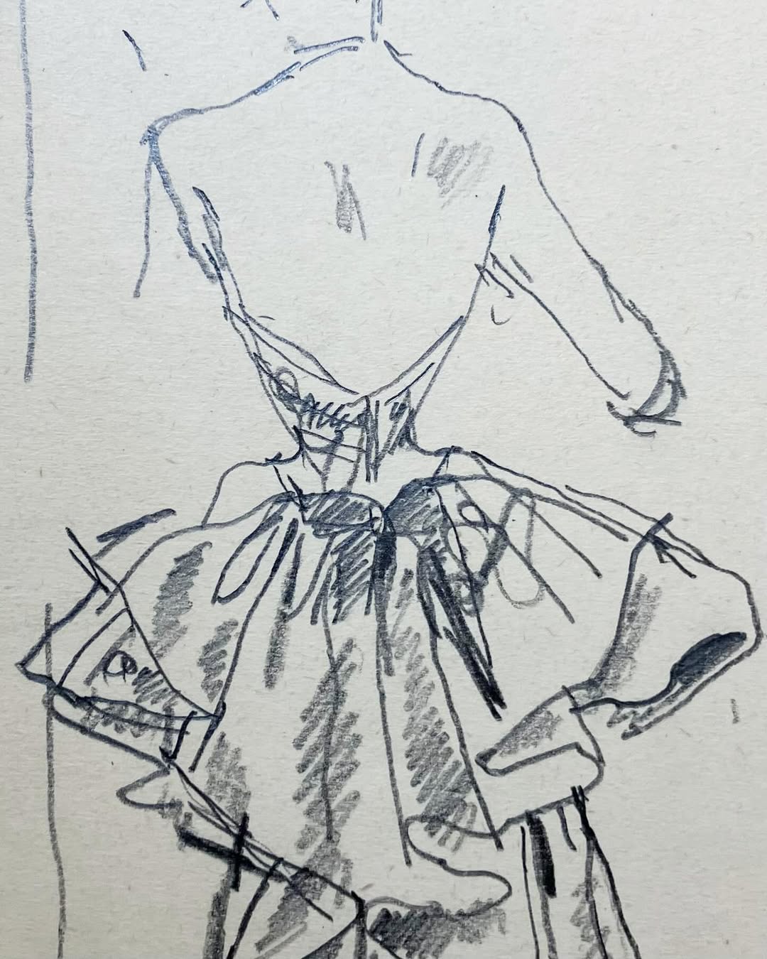 Fashion illustration by Muriel Pemberton displayed at the Chris Beetles Gallery, London